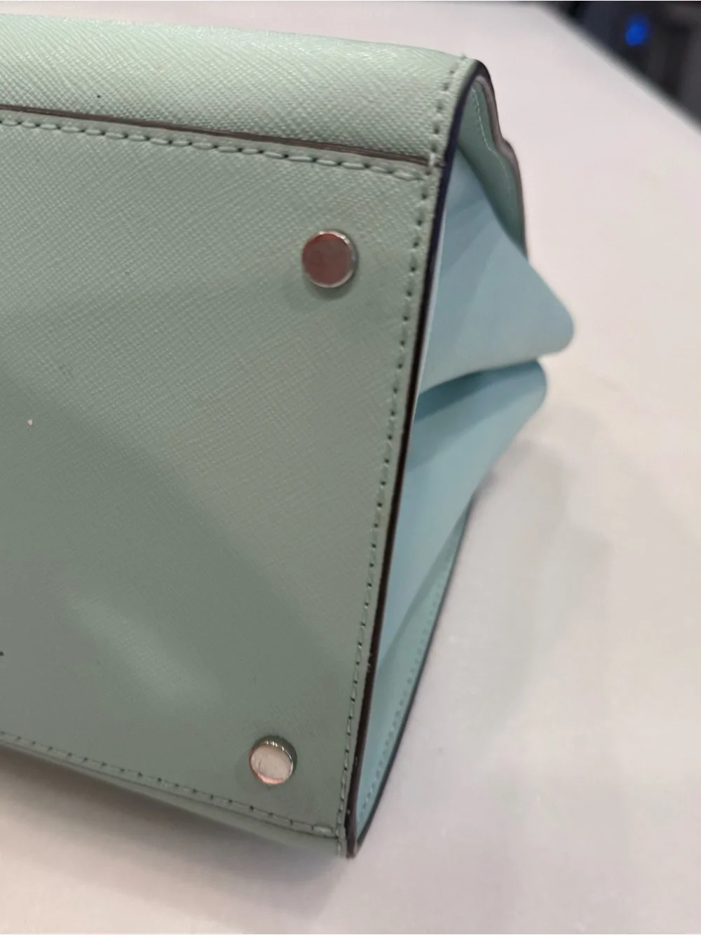Kate Spade Cameron Medium Satchel/crossbody Pale Green, White & Navy Accents NEW
